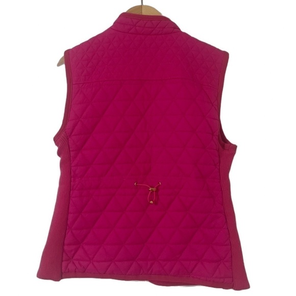 Pink Quilted Vest with Gold Detail - Picture 2 of 5